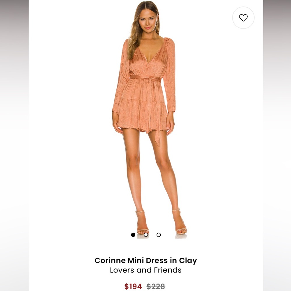 Lovers + Friends Clay Terracotta Long Sleeve Corinne Mini Dress